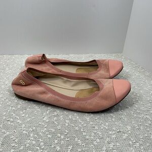 Cole Haan Women's Elbridge Ballet Flat II shoes  pink suede size 9